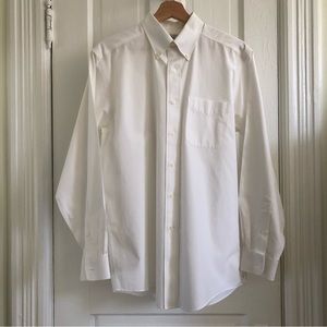 L.L. Bean White Pinpoint Oxford Shirt